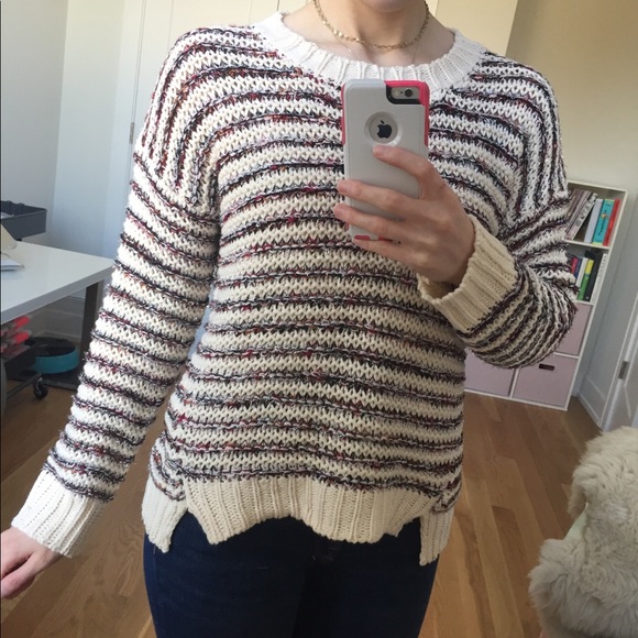 NWOT Cozy Metallic Stripe Heartloom Sweater - Picture 2 of 8